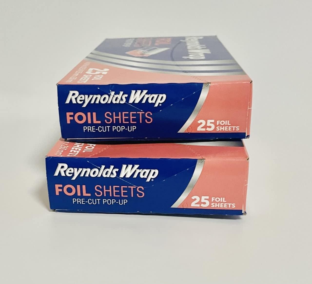 Reynolds Wrappers 25 Pre-Cut Pop Up Foil Sheets (4 Pack)