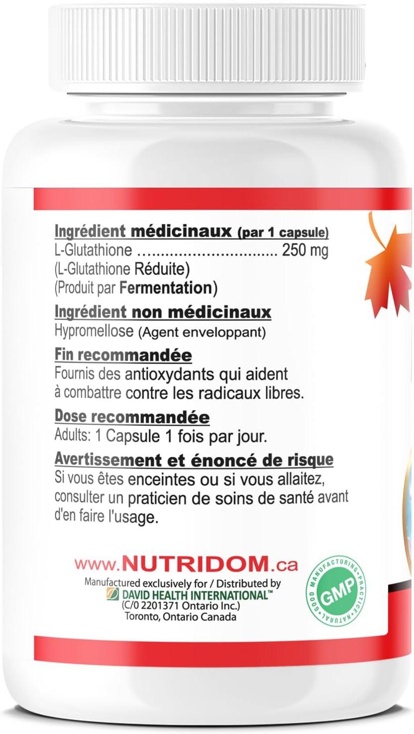 Nutridom L-Glutathione 250mg Reduced Glutathione Supplement for Antioxidant  Support Non-GMO Vegan Gluten-Free Soy-Free Dairy-Free No Additives &  Fillers (60 Veggie Capsules) | Buy Now with Express International Delivery  | GoSupps.com