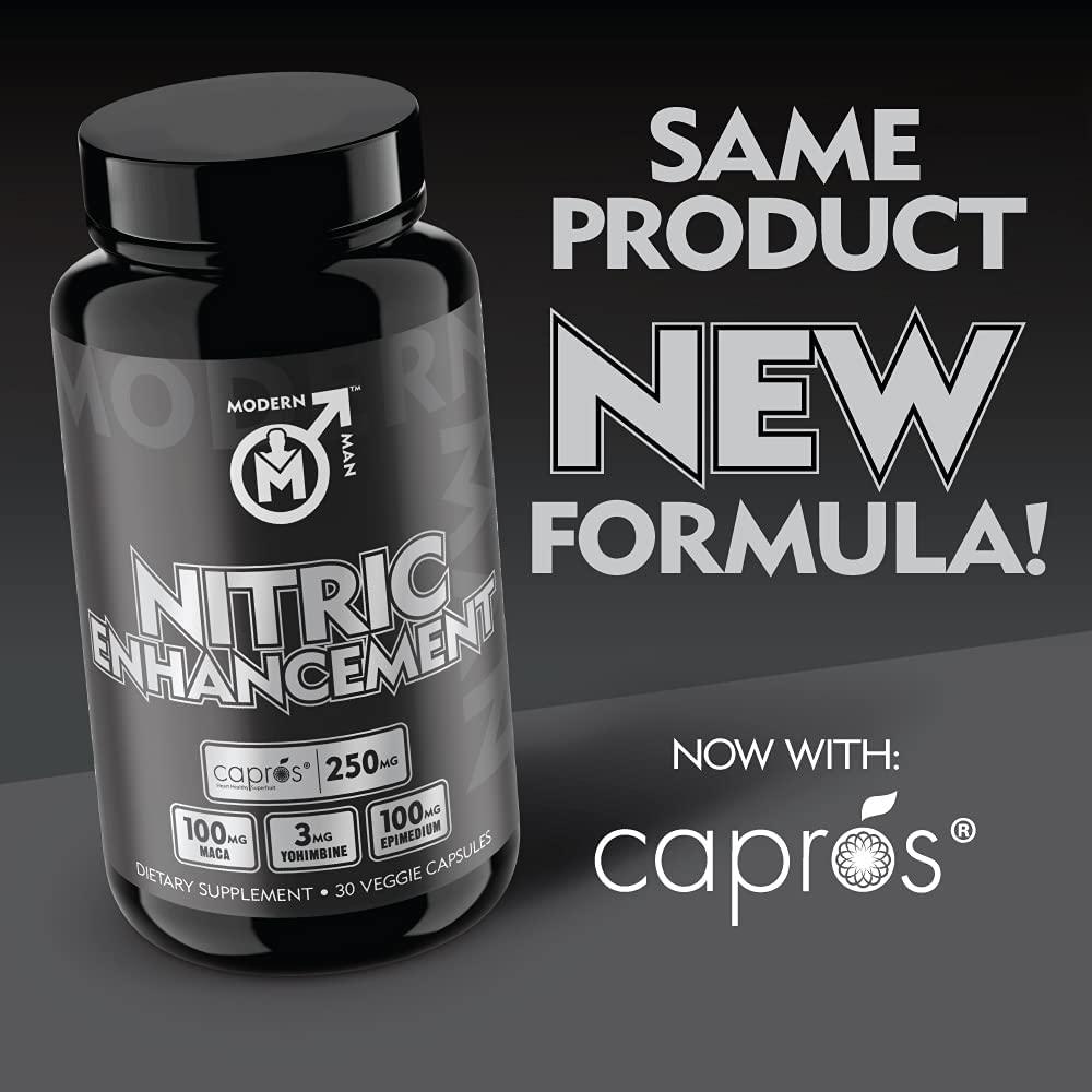 Modern Man Nitric Oxide Enhancement Alpha Male Booster for Men with Yohimbine HCL & Maca Root