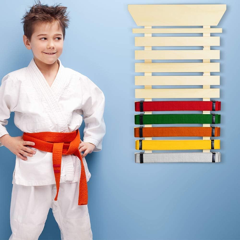 Aship Karate Belt Rack Martial Arts Belt Display Wooden Holder DIY