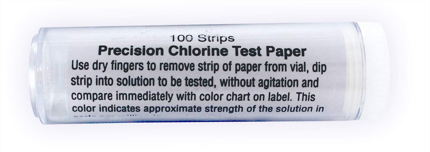 Chlorine Test Papers 100 Strips Accurate Water Testing Solution