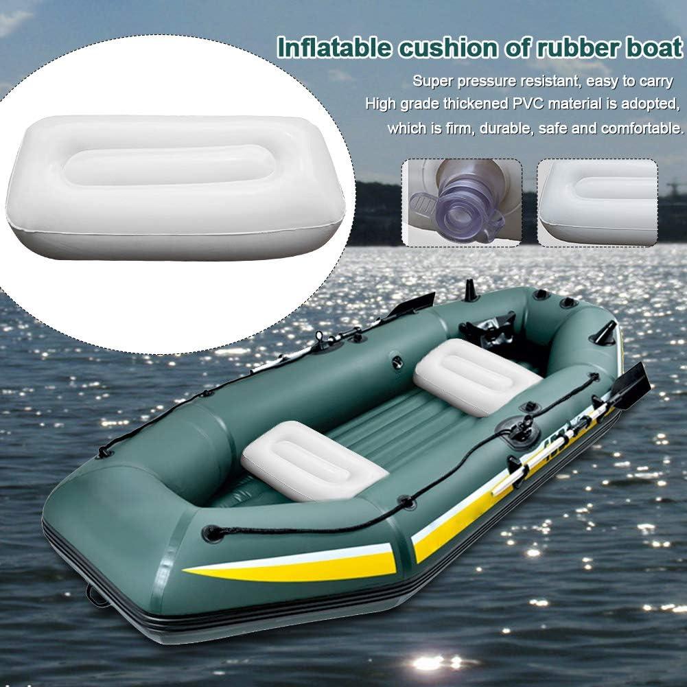 DENPETEC Inflatable Boat Seat Cushion,Soft Kayak Cushion, Durable PVC Seat  Cushion, Foldable Air Inflatable Seat Pad for Outdoor Camping Canoe (Size:56*27*15cm)