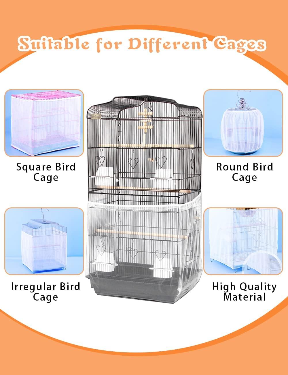 WILLBASIC Bird Cage Cover 2pcs Bird Cage Seed Catcher Nylon Bird Seed