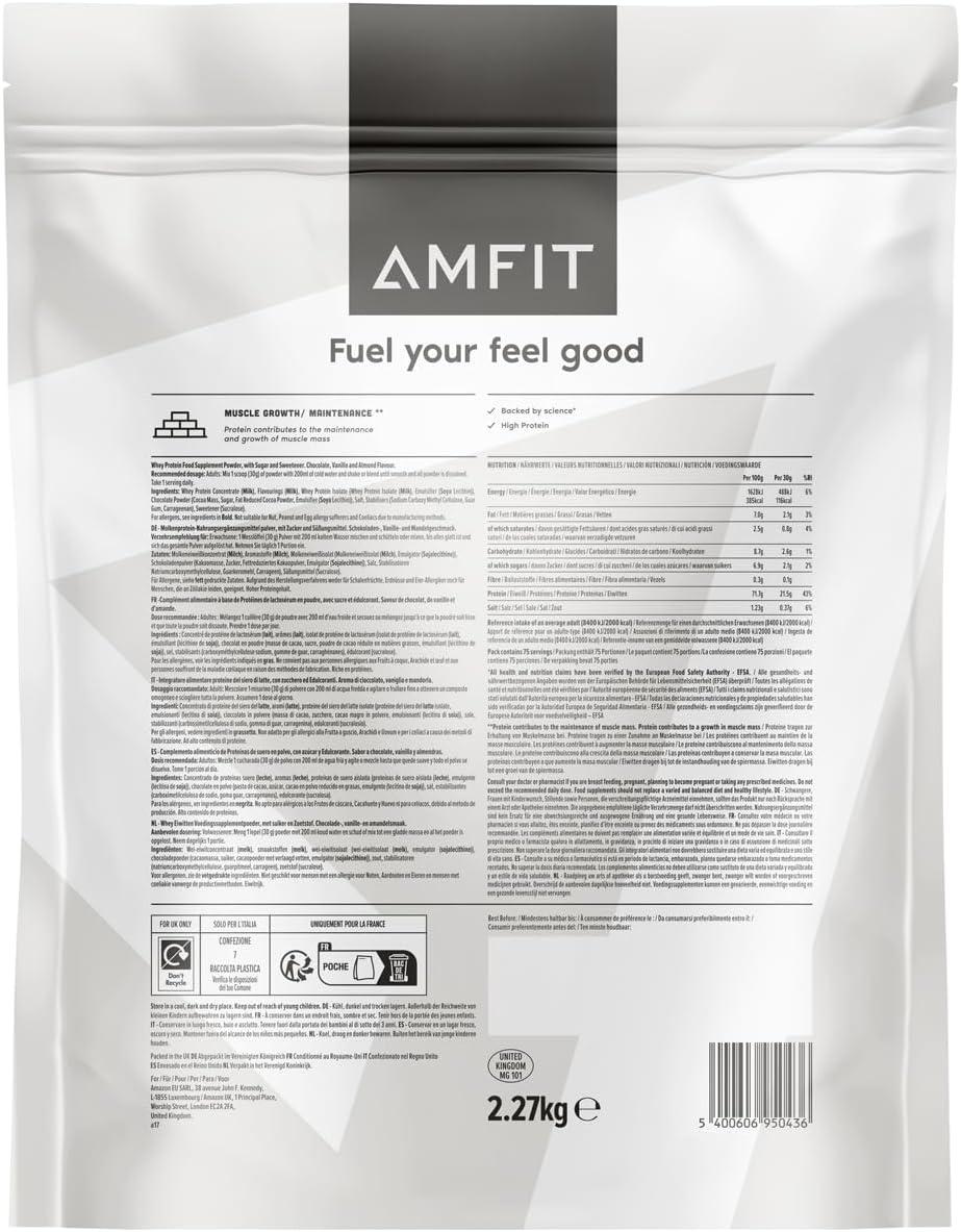Amfit Nutrition Whey Protein Powder, Vanilla Flavour, 33 Serving - View #9