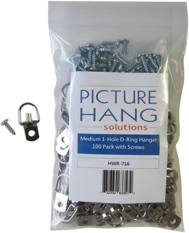 Framer Supply Heavy Duty 3 Hole Steel D-Ring Picture Hangers & #6 1/2