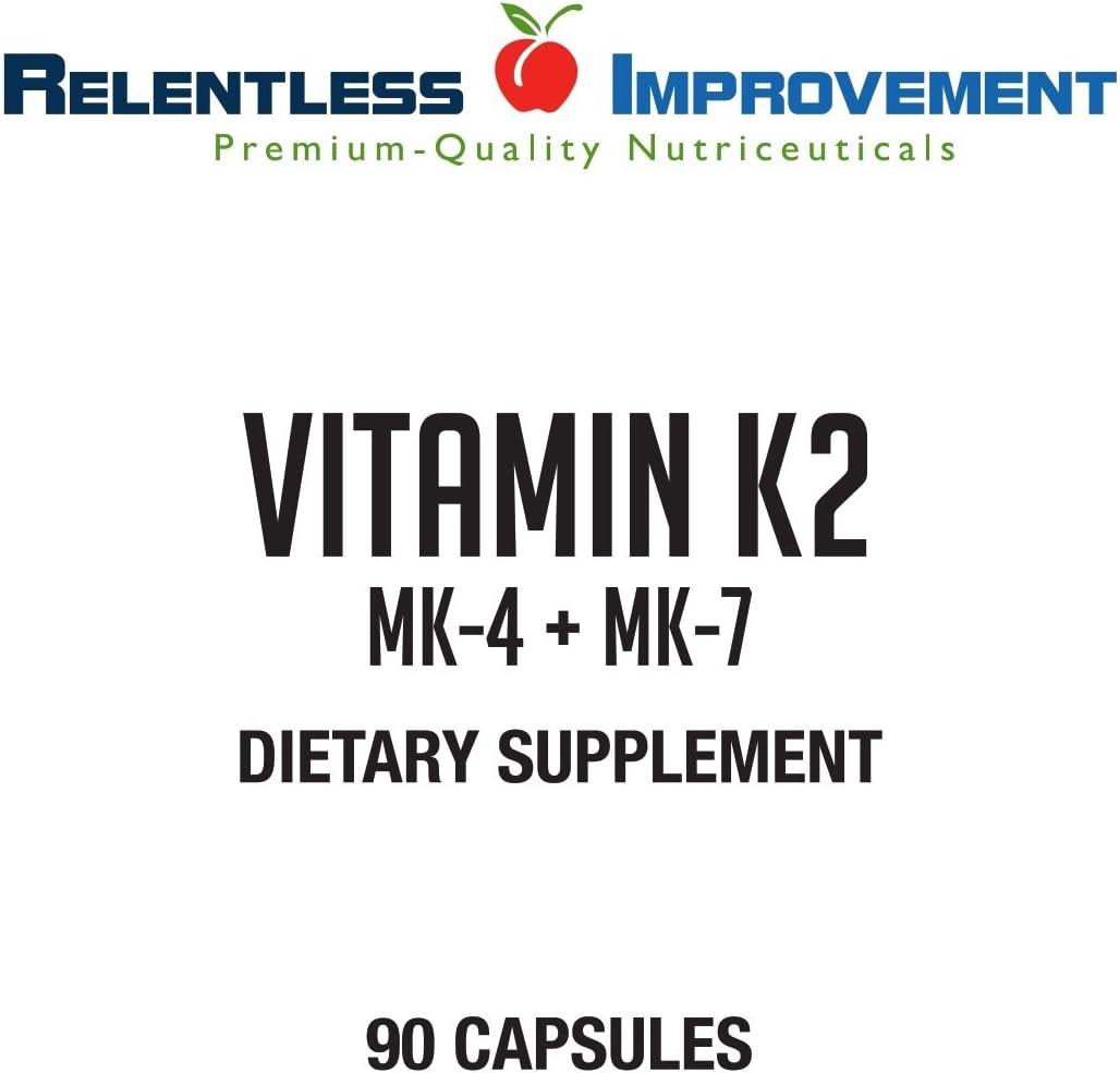 Relentless Improvement Vitamin K2 MK4 Plus MK7 Vegan NaturallyDerived