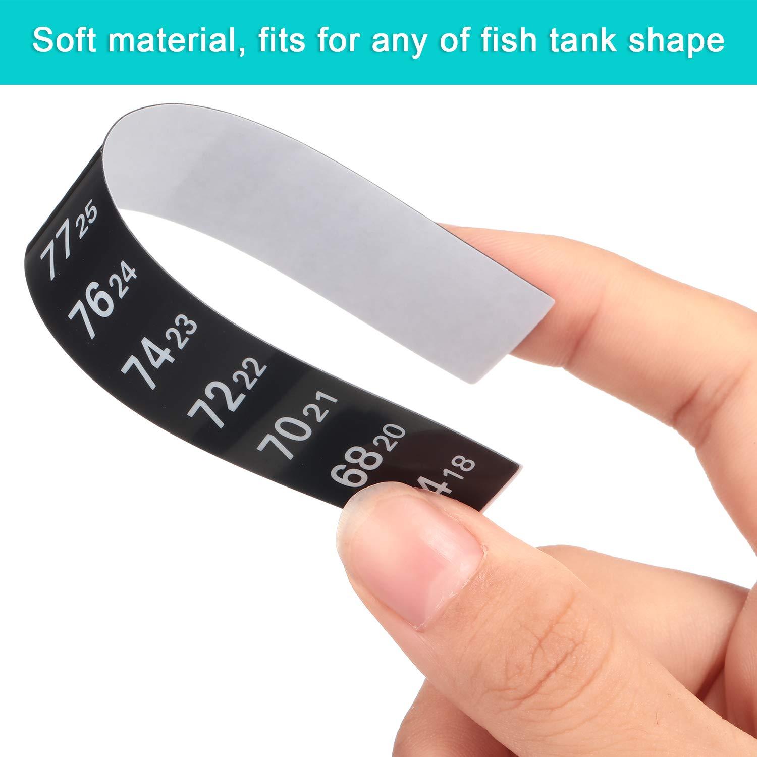 SunGrow Betta Fish Thermometer Sticker, Temperature Strip for Aquarium & Reptiles Tank