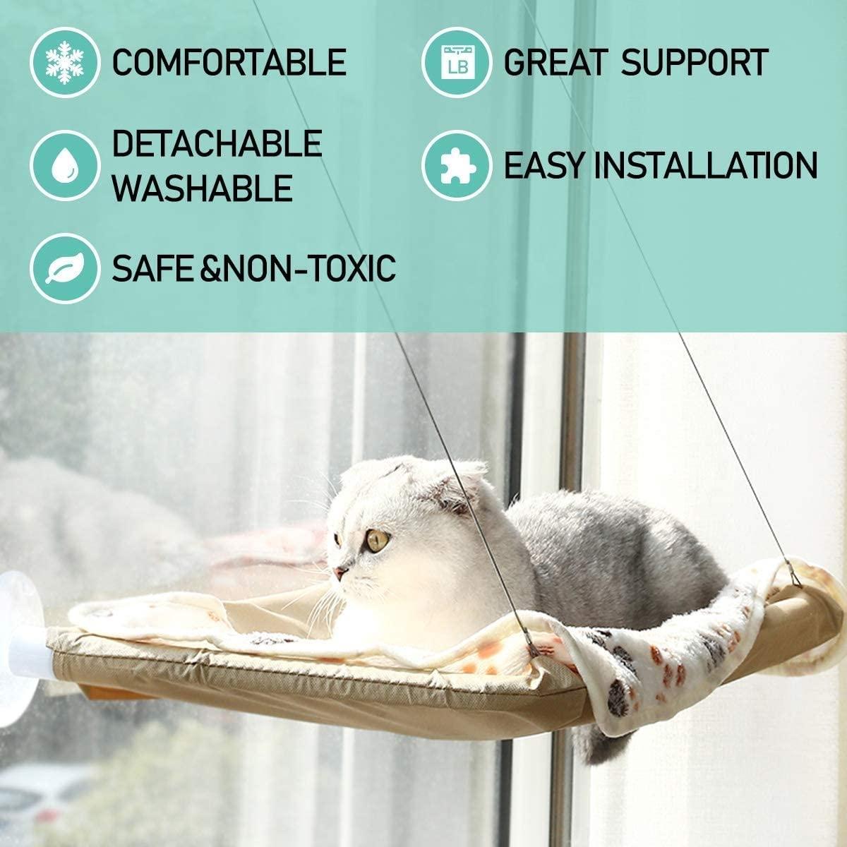 2 Pack Premium Cat Window Ledge Perch with Updated Twist Lock Suction