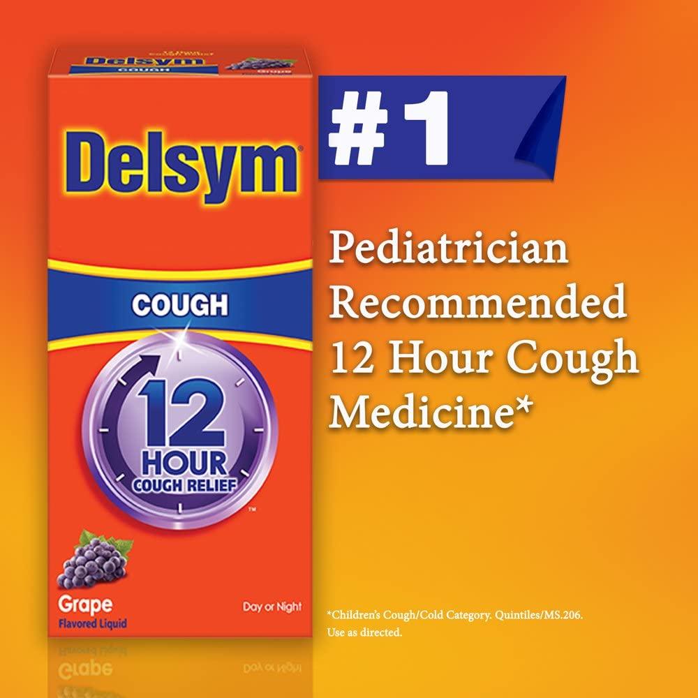 Delsym Adult 12 Hour Cough Relief Medicine, Powerful Cough Relief for