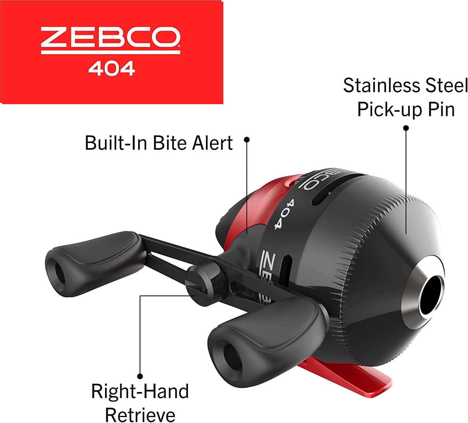 Zebco 404 Spincast Reel and 2-Piece Fishing Rod Combo Durable Fiberglass  Rod with EVA Handle QuickSet Anti-Reverse Reel with Built-In Bite Alert  Pre-Spooled 56 Rod - With 28pc Tackle