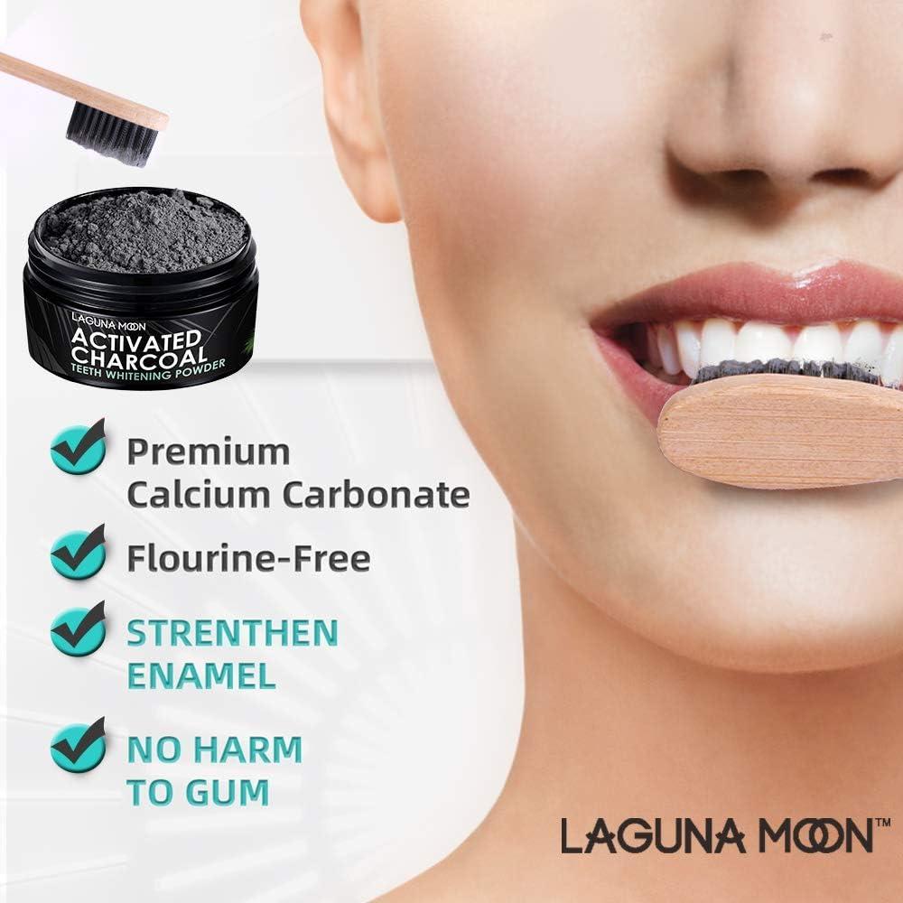 Lagunamoon Activated Charcoal Natural Teeth Whitening Powder with