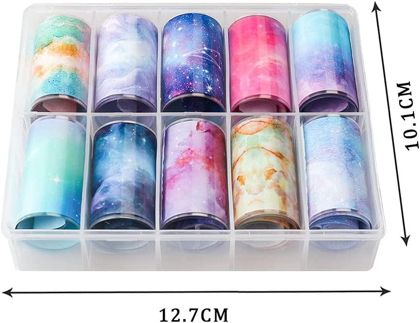 10-Piece Holographic Nail Foils Set - Starry Sky Glitter Nail Art Transfer  Stickers for Stunning DIY Manicures TIKA 