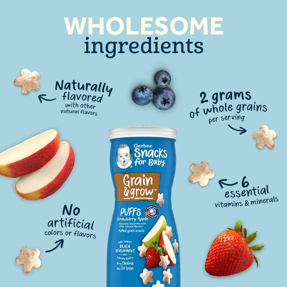 Gerber Baby Snacks Puffs Apple Cinnamon 1.48 Ounce (Pack of 6)