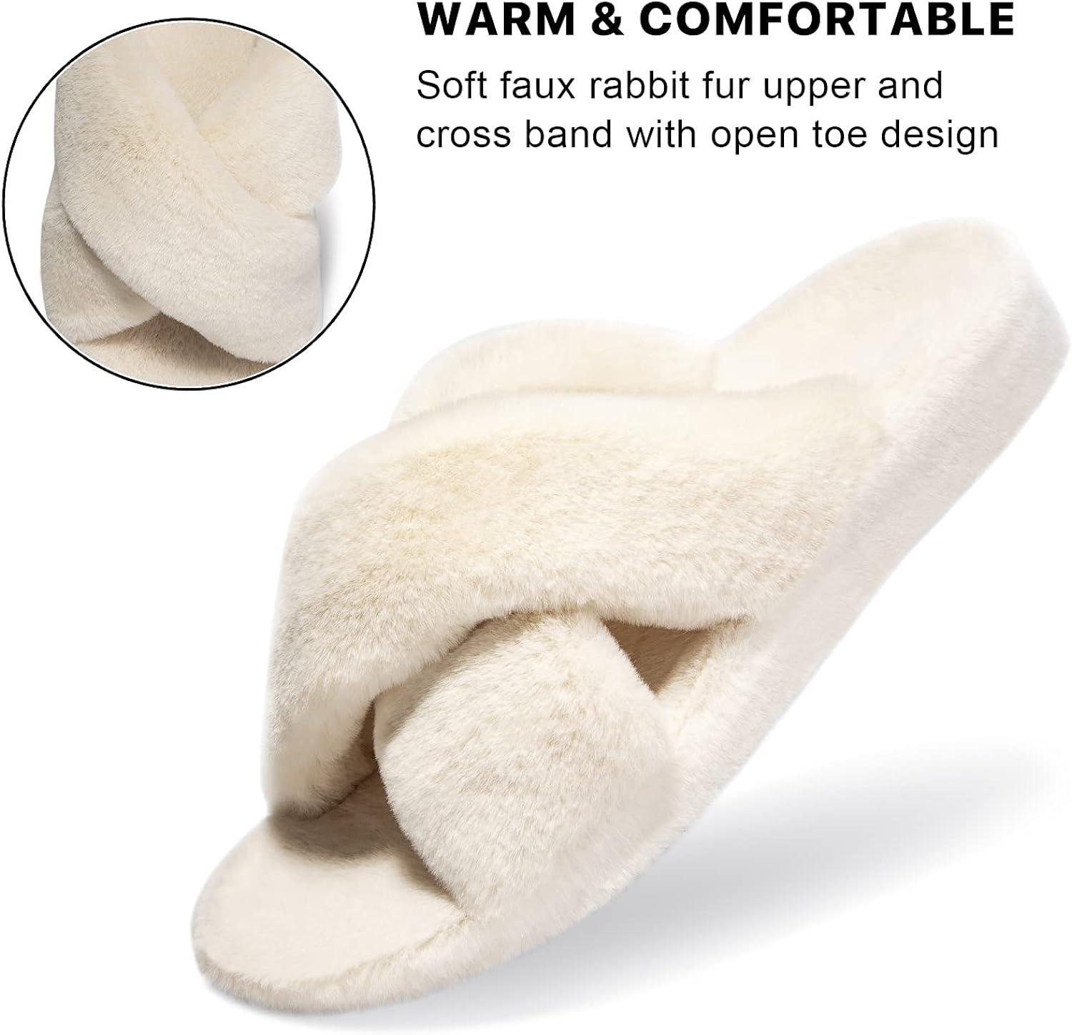 BERANMEY Cute Valentine's Day Slippers for Women Soft Plush Comfy Warm  Slip-On Rose Heart Love Couple Slippers fo Women Indoor Fluffy House  Slippers for Women and Men Non-slip Fuzzy Flat Slides -