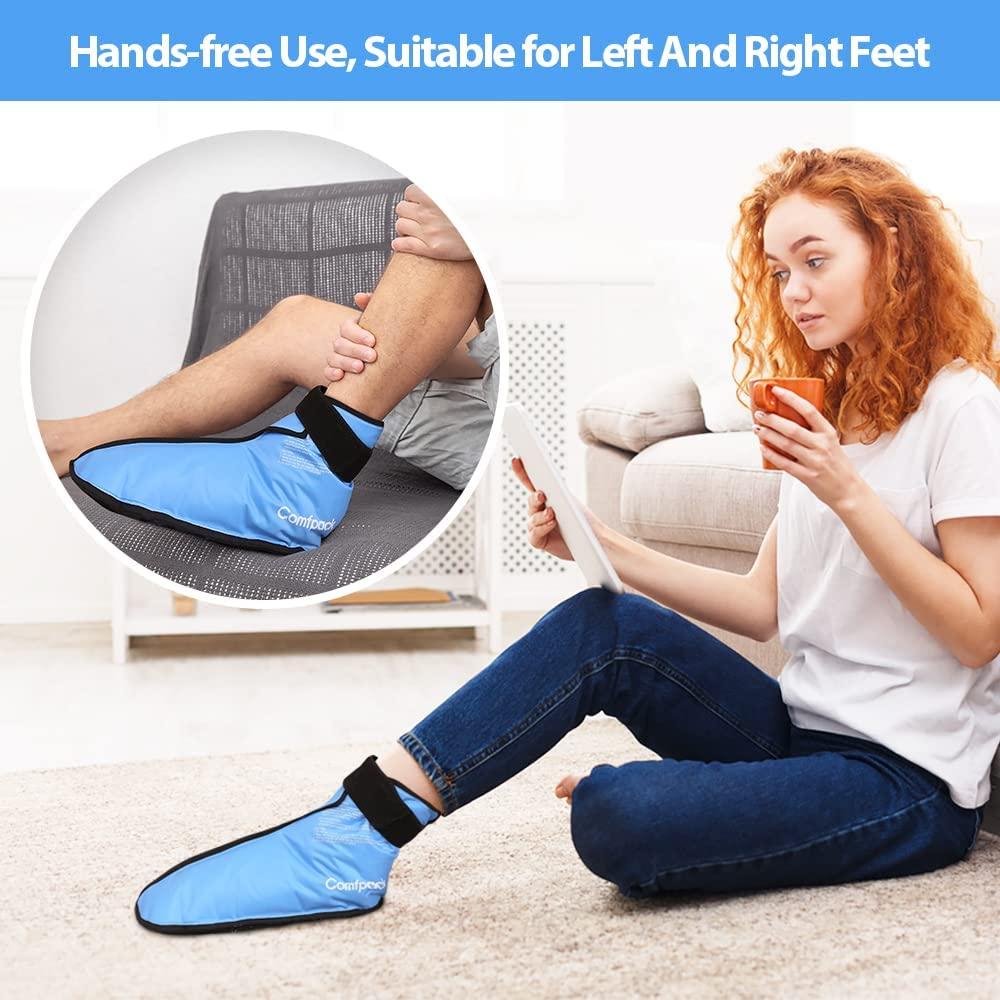 Ankle Ice Pack Wrap - Reusable Cold Therapy Sock For Plantar Fasciitis & Swelling Relief
