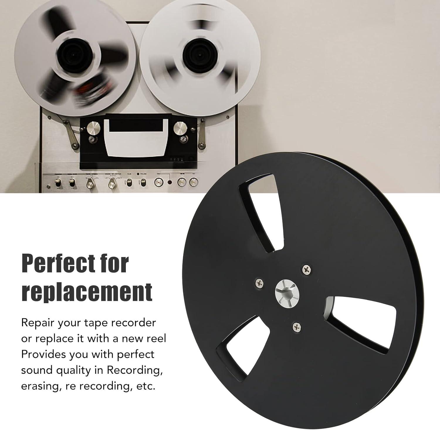 7 Inch Takeup Reel Empty Aluminum Alloy Take Up Reel to Reel Small Hub with  3 Holes Design Universal Nab Take Up for 1/4 Inch Reel to Reel Tape