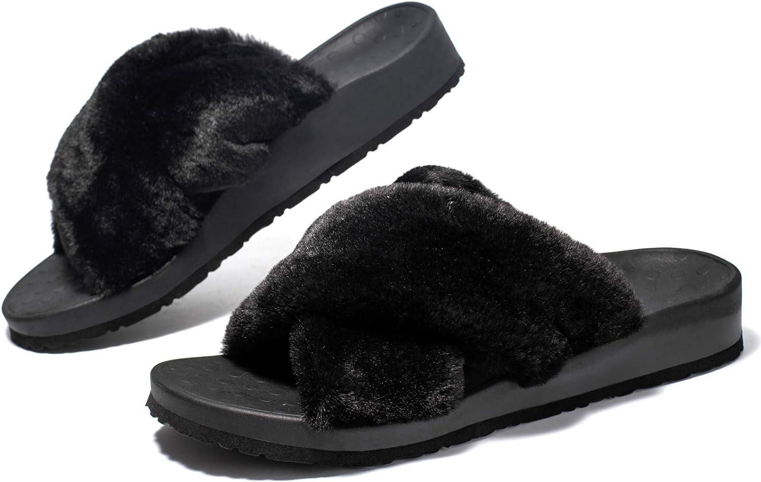 Buy FAYUEKEY Faux Fox Fur Slippers for Women Open Toe Comfy Fluffy Sandals  Slides Indoor Outdoor (Rainbow A, numeric_6) Online at Lowest Price Ever in  India | Check Reviews & Ratings -