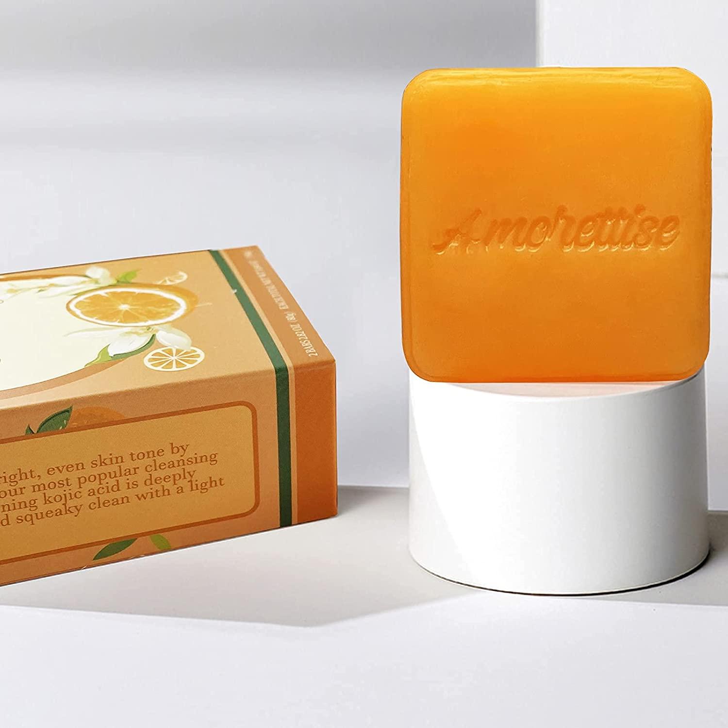 Amorettise Kojic Acid Soap for Brightening Glowing Face & Body Skin