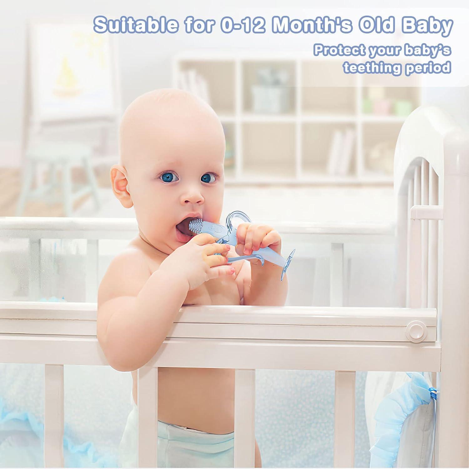 Silicone Baby Teether and Toothbrush Set of 3 Silicone Infant
