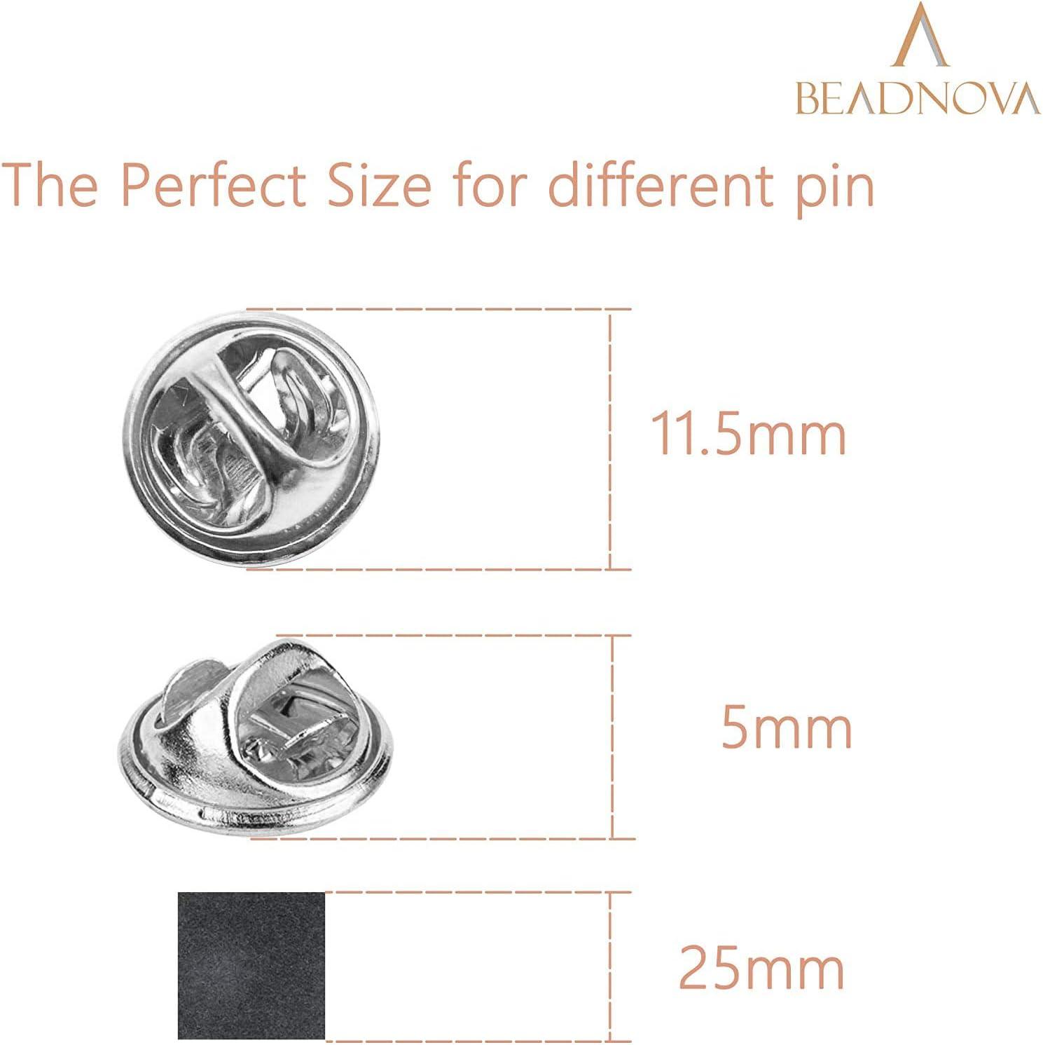 BEADNOVA 50PCS Butterfly Clutch Metal Pin Backs Pin Backings for