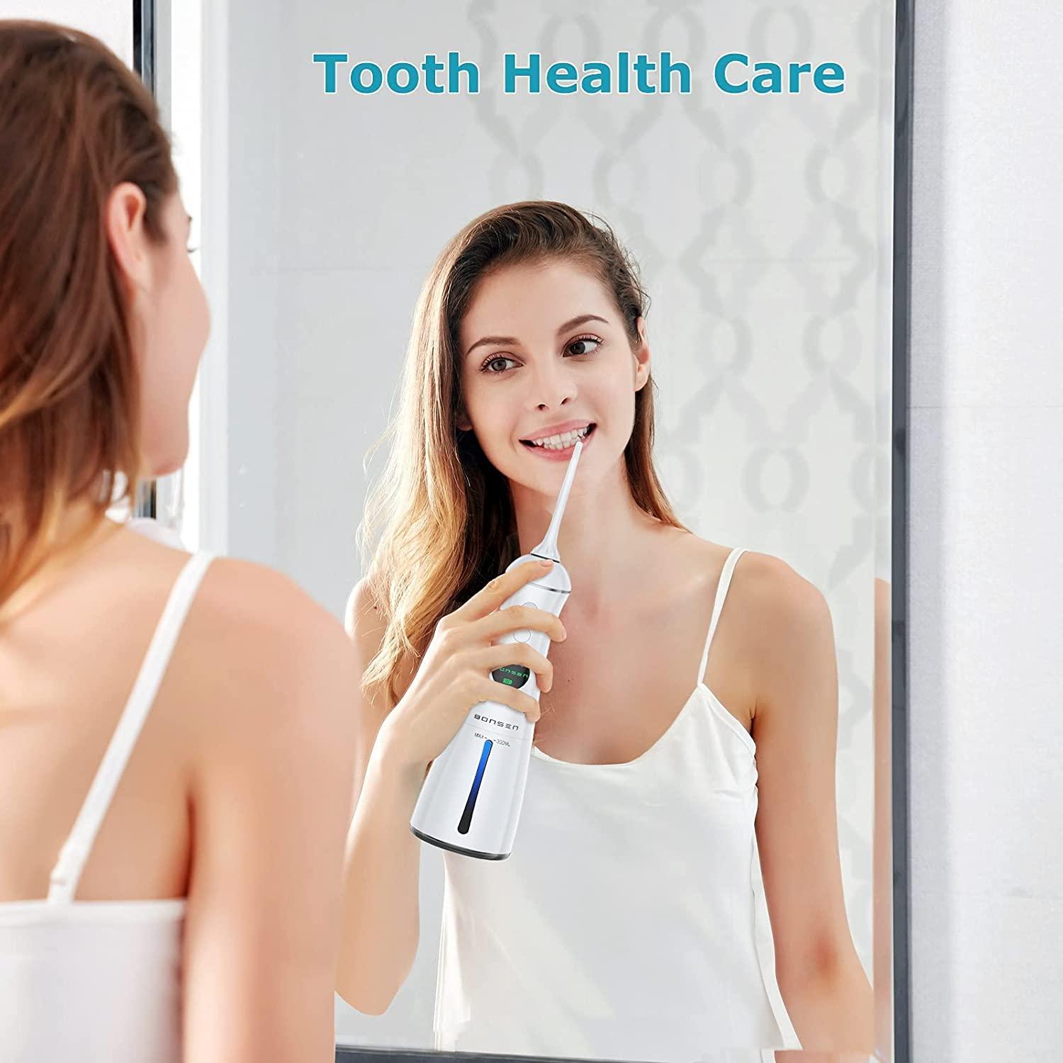 Cordless Dental Water Flosser BONSEN 6 Pressure Modes, Portable