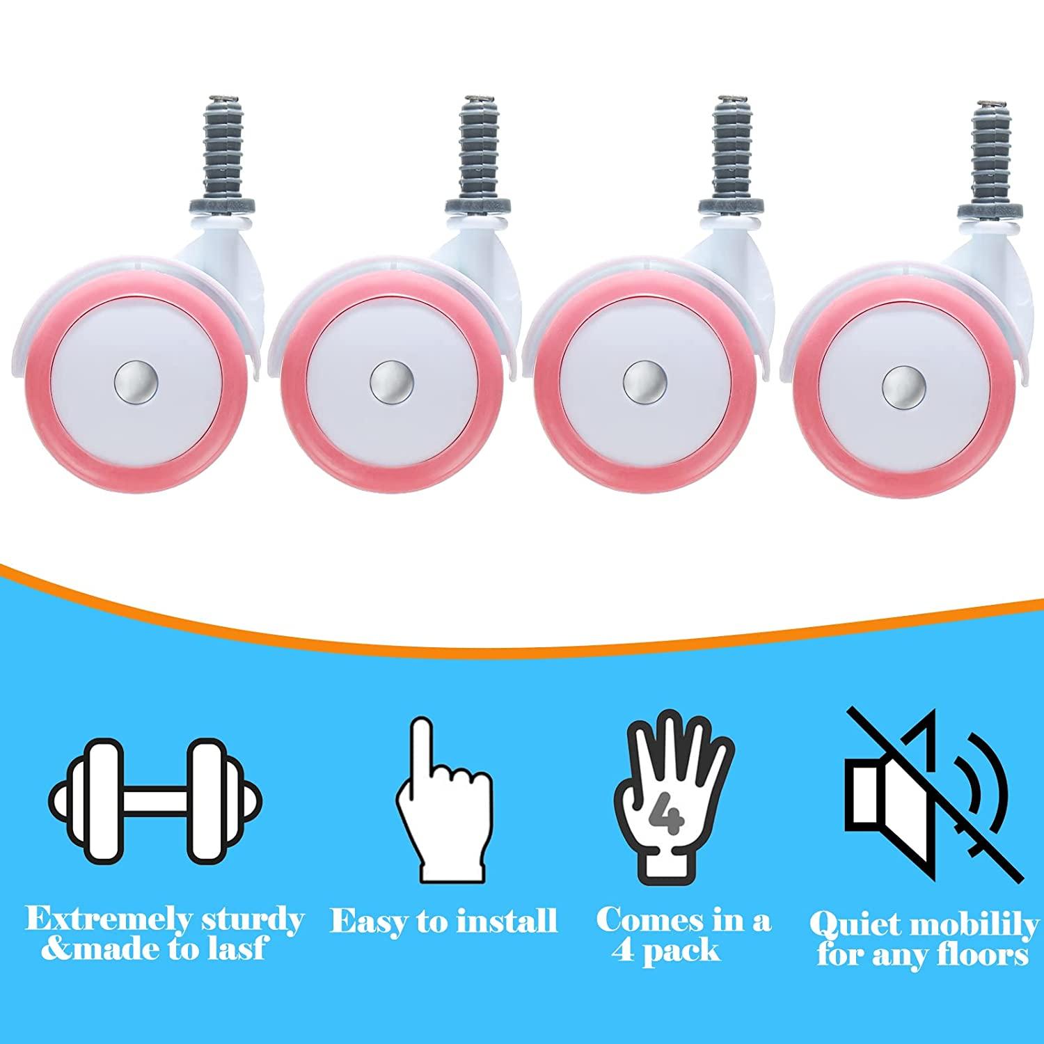 BAYWYI Baby Walker Wheels Replacement, Set of 4, Baby Walker