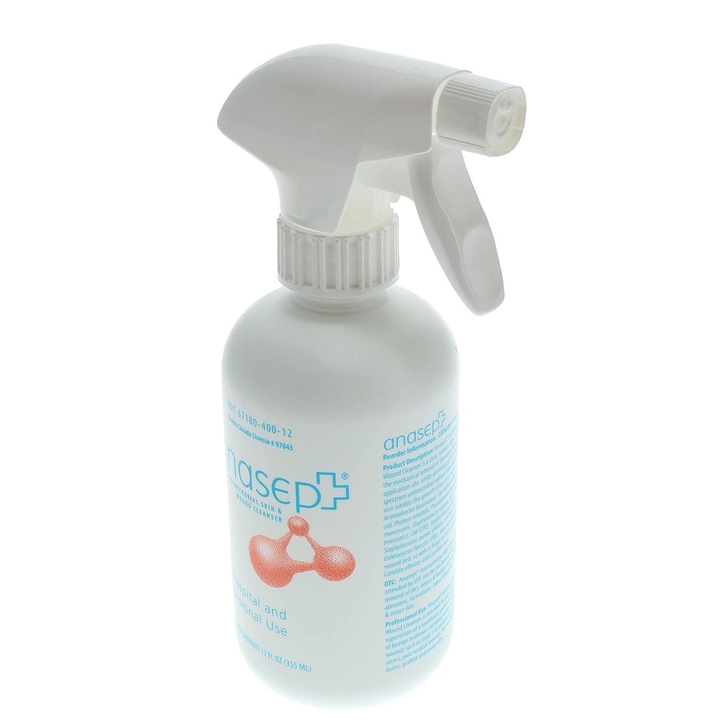 Anasept Antimicrobial Skin and Wound Cleanser 12 oz. Bottle with Finger Sprayer Wound Spray
