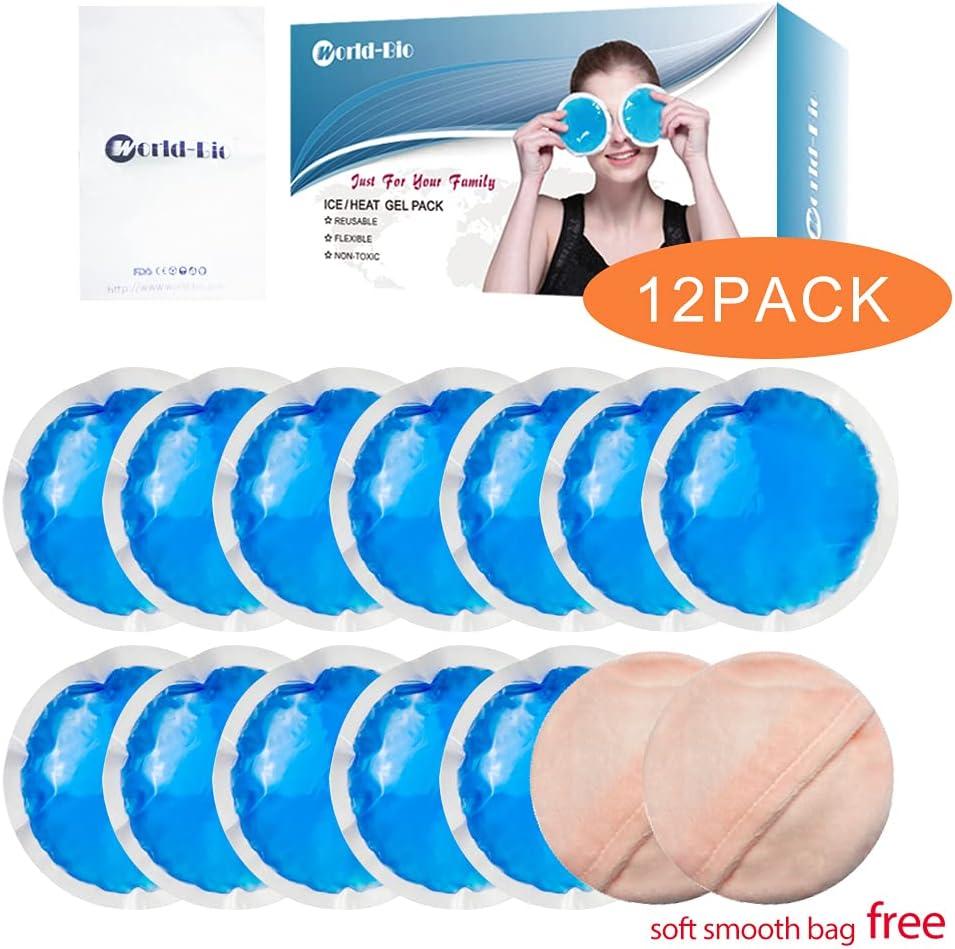 12 Round Reusable Hot Cold Gel Packs Pain Relief for Injuries