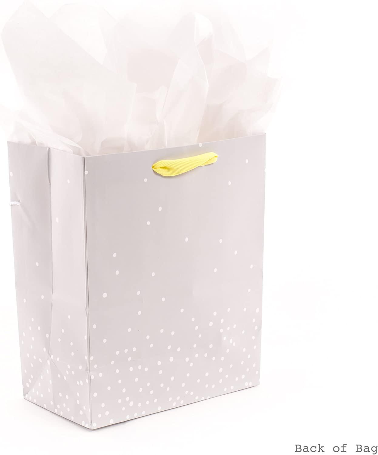 Nihuecne 9 Gift Bags Medium Size with Tissue Paper, 4 Pack White Gold Wrap  Paper Gift Bags with Handles for Shopping Parties Wedding Baby Shower