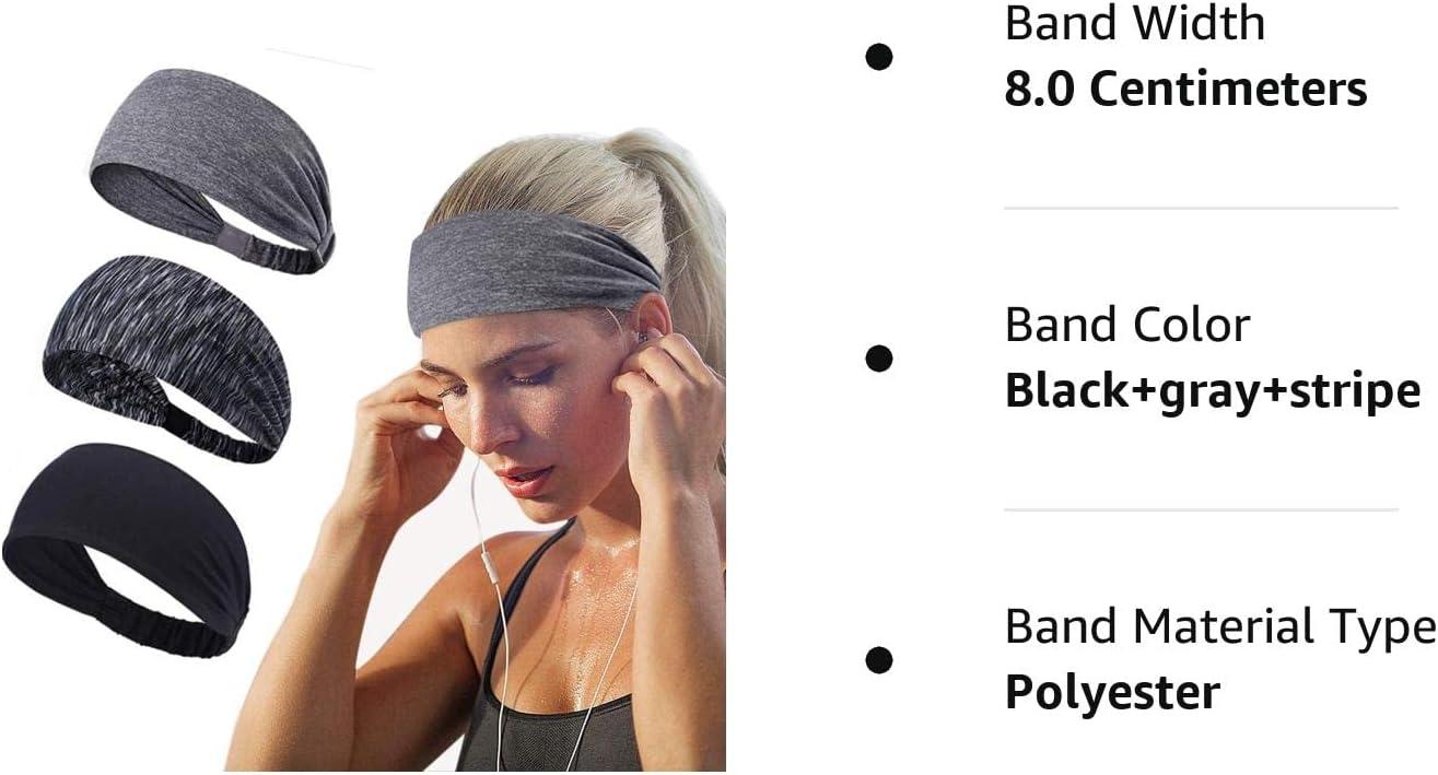 Lusofie 6Pcs Workout Headbands For Women Non Slip Sweatbands Elastic