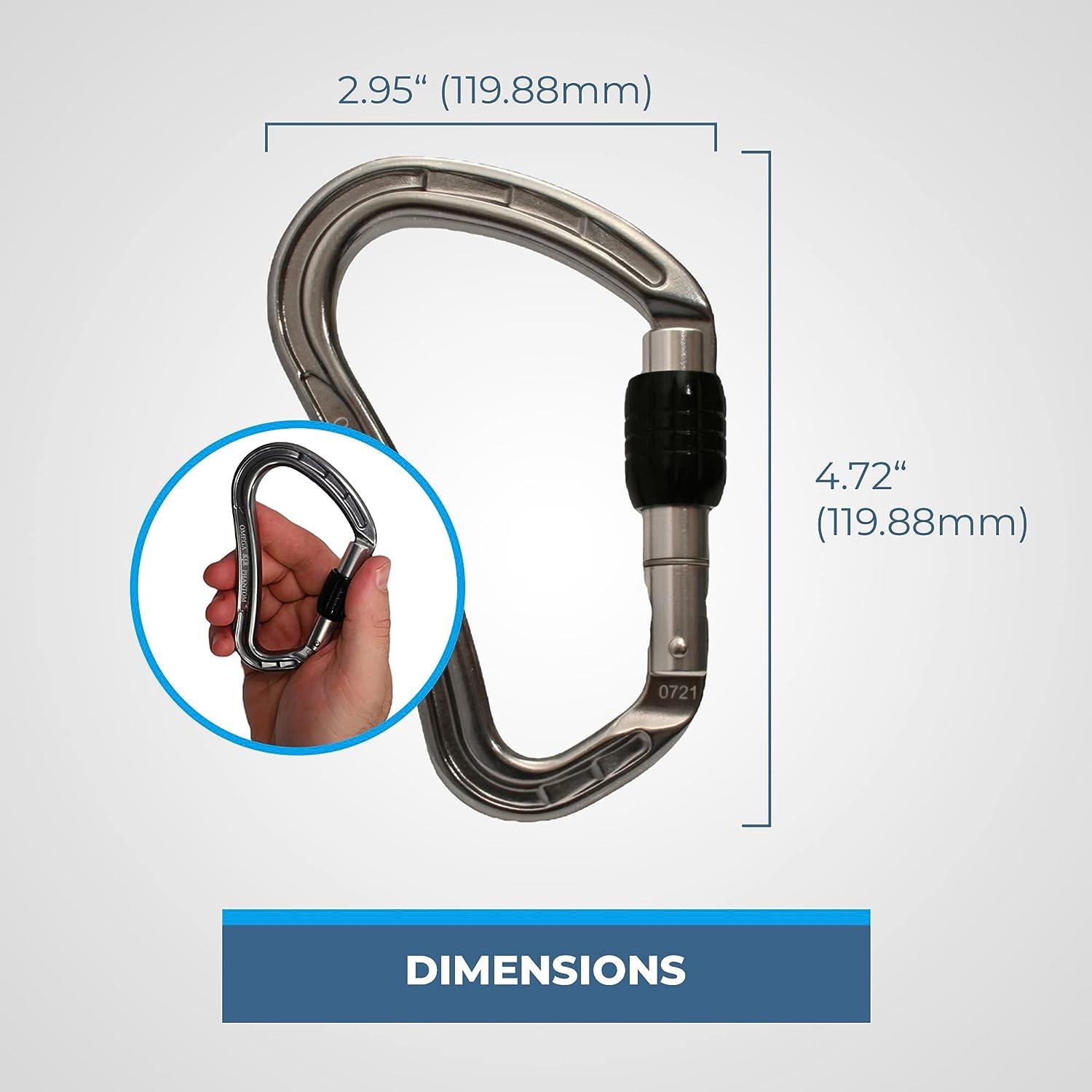 RockNRescue 20Foot bing and Carabiner Combo HeavyDuty Tubular