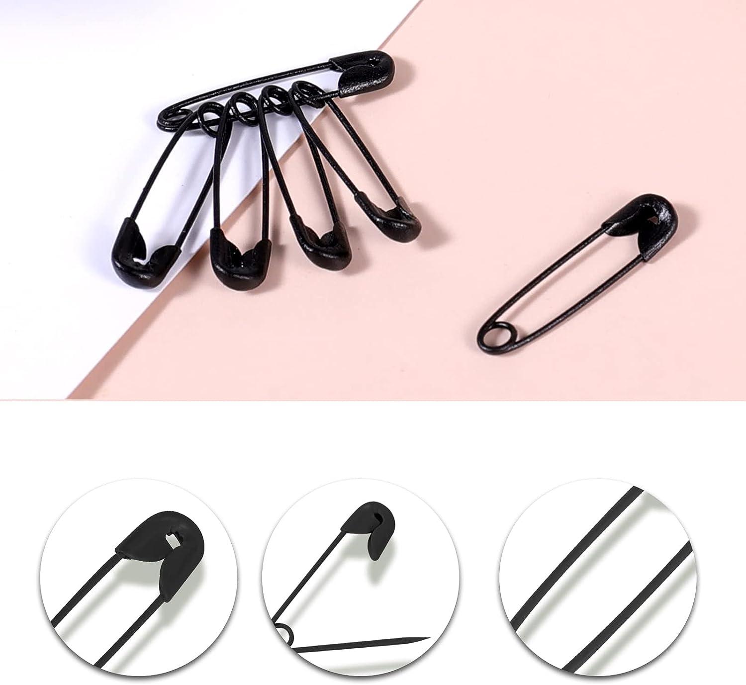 KINBOM 120 Pcs 19mm Safety Pins Mini Safety Pins Metal Safety Pins for Art  Craft Sewing Jewelry Making (Black)