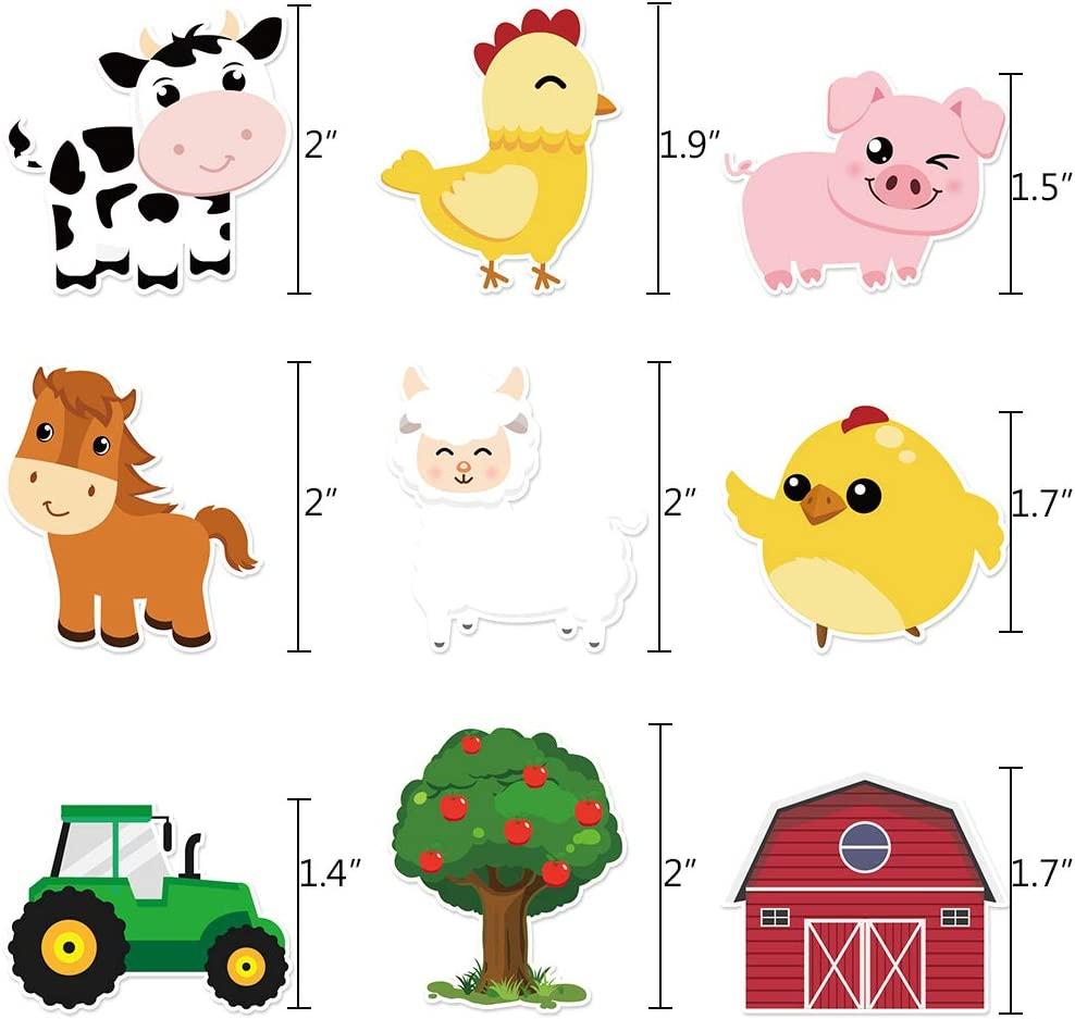 WERNNSAI Farm Cupcake Topper 36 PCS Farm Animals Cake Topper Party