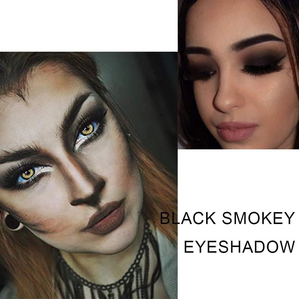 Black Smokey Gray Silver Glitter Shimmer Eye Eyeshadow Makeup Palette,9  Colors Cool Toned Matte Glitter Eyeshadow Palette Make Up Black Radiance  Eyeshadow Palette(A)