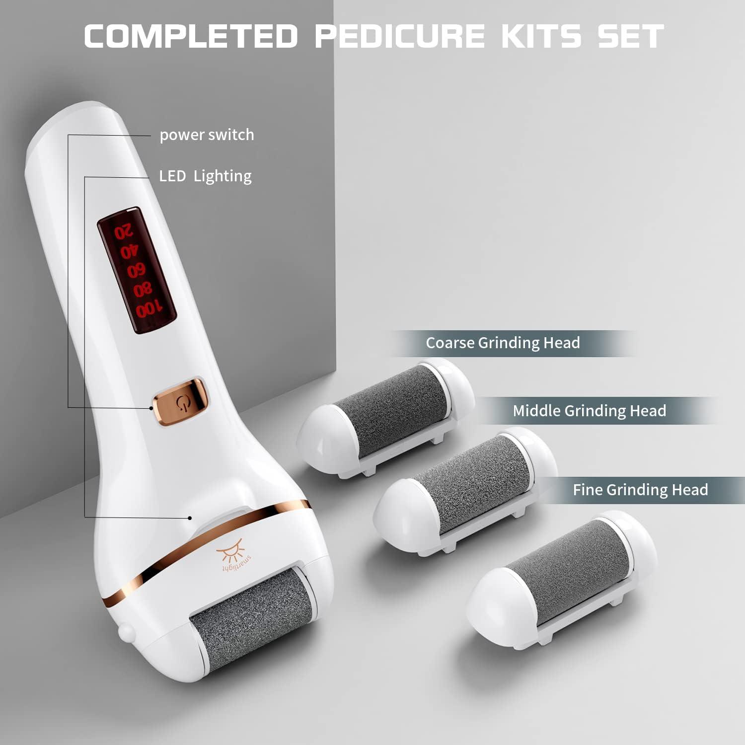 Electric Foot Callus Remover Rechargeable, Portable Foot File Callus Remover  for Feet Pedicure Tools Foot Scrubber Kit, Professional Foot Care for Dead  and Cracked Dry Skin, 5 Speed & 3 Grinding Heads 