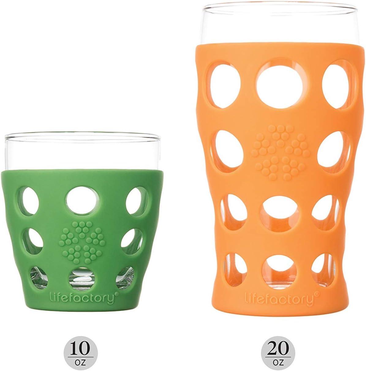 Lifefactory 20oz Beverage Glass with Silicone Sleeve -4 Pack
