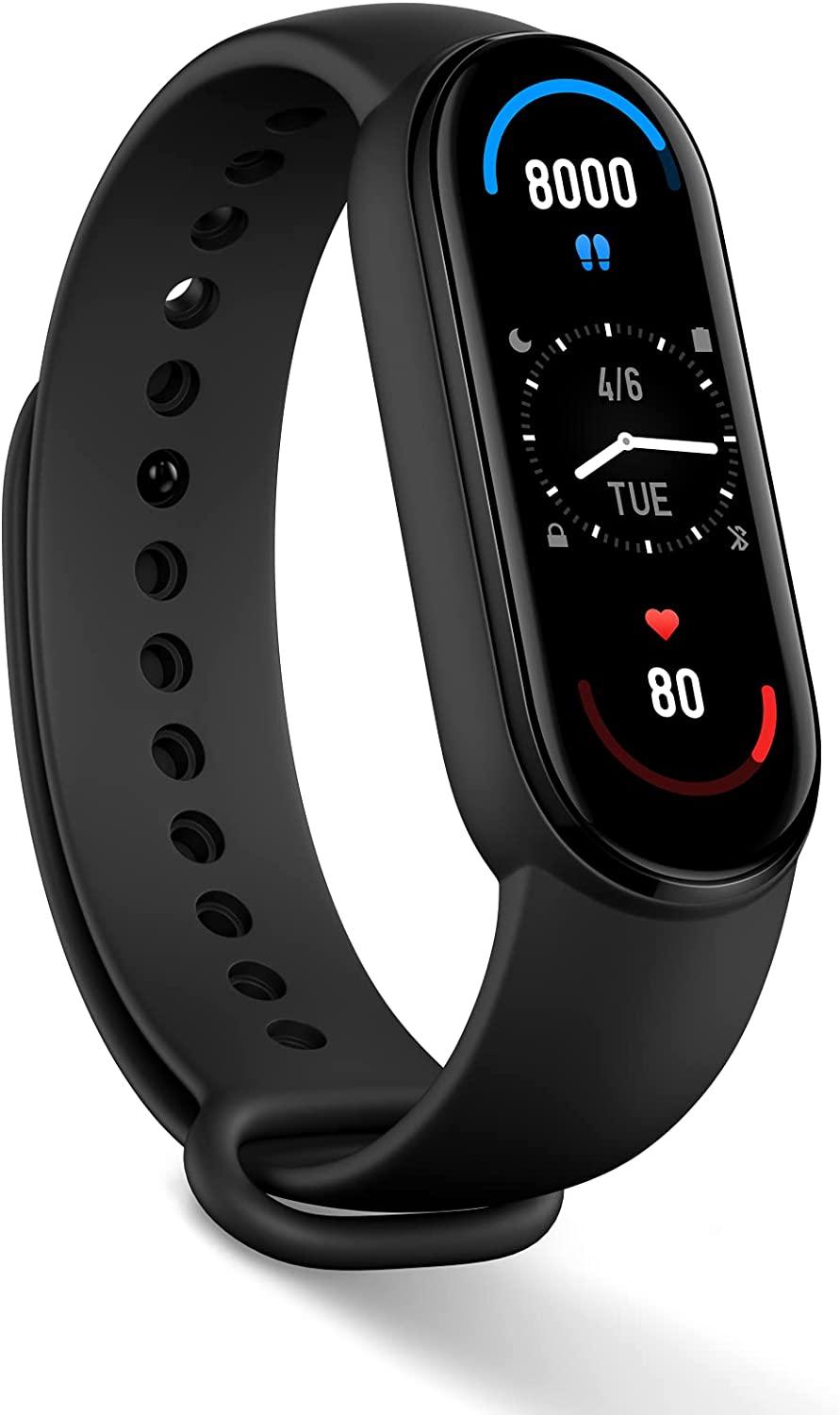 Xiaomi Mi Smart Band 6 40% Larger 1.56'' AMOLED Touch Screen, Sleep  Breathing Tracking, 5ATM Water Resistant, 14 Days Battery Life, 30 Sports  Mode, Fitness, Steps, Sleep, Heart Rate Monitor