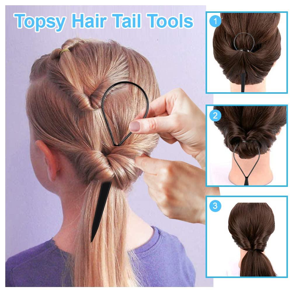 Hair Tail Tools, IKOCO Hair Loop Tool Set Including 2 Pcs Topsy