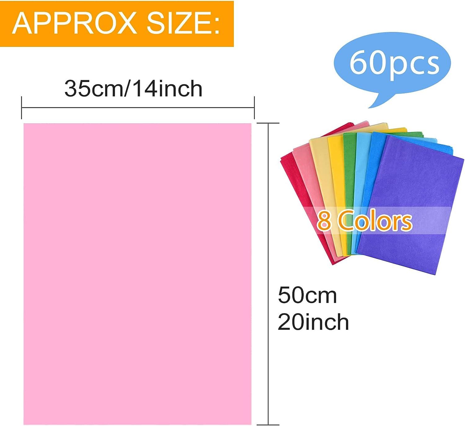  MIAHART 60 Sheets Pastel Colored Tissue Paper for Gift