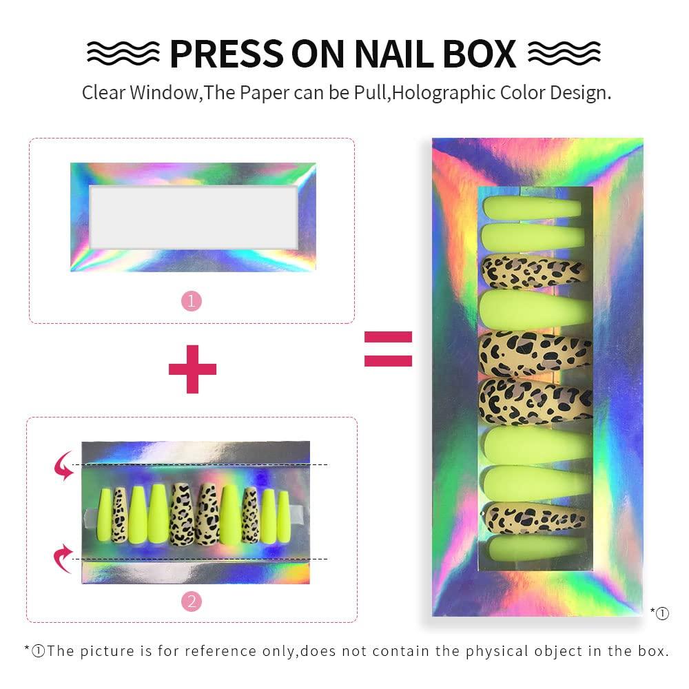 NOVAL Press on Nails Packaging Box Set10 Sets Empty Display Packing Box