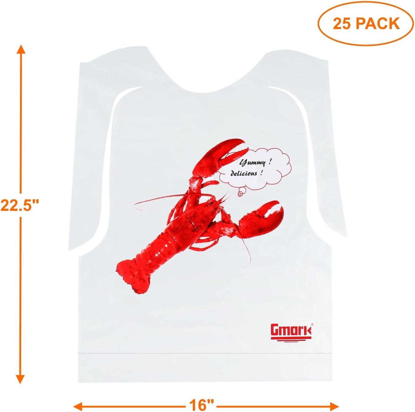 Artcome Lobster Bibs And Wet Wipes Set - 50 Plastic Crab Bibs And 100