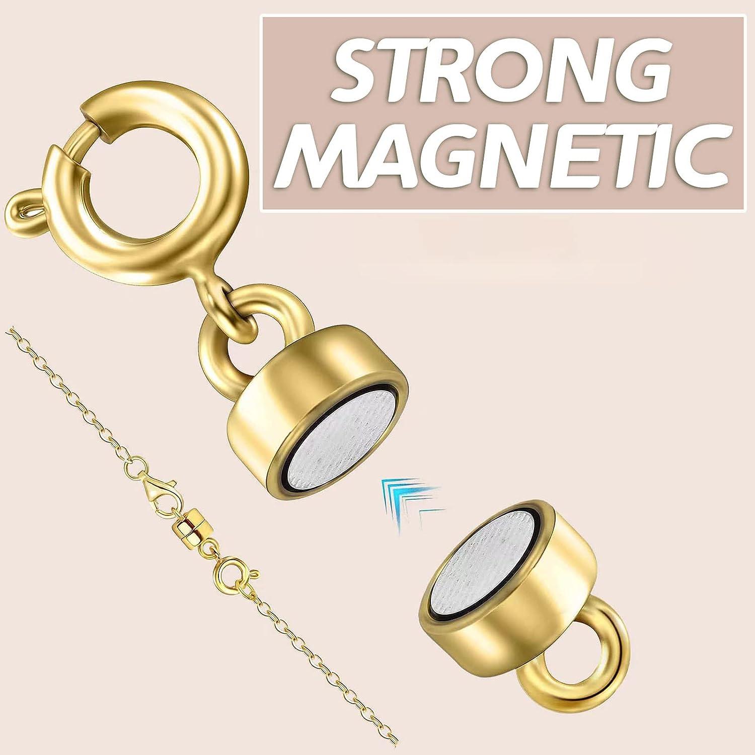 OHINGLT Necklace Clasps and Closures,Converters Jewelry Clasps for Bracelet  Necklaces Chain,Gold and Silver Plated Jewelry Making Necklace Clasp 8Pcs