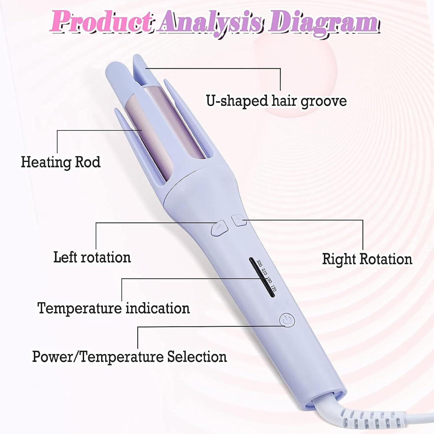 Hair Curling Wand 1.25 Inch Curling Irons Auto Shut Off Fast Heating for Hair Styling Small Barrel Curling Iron Pink