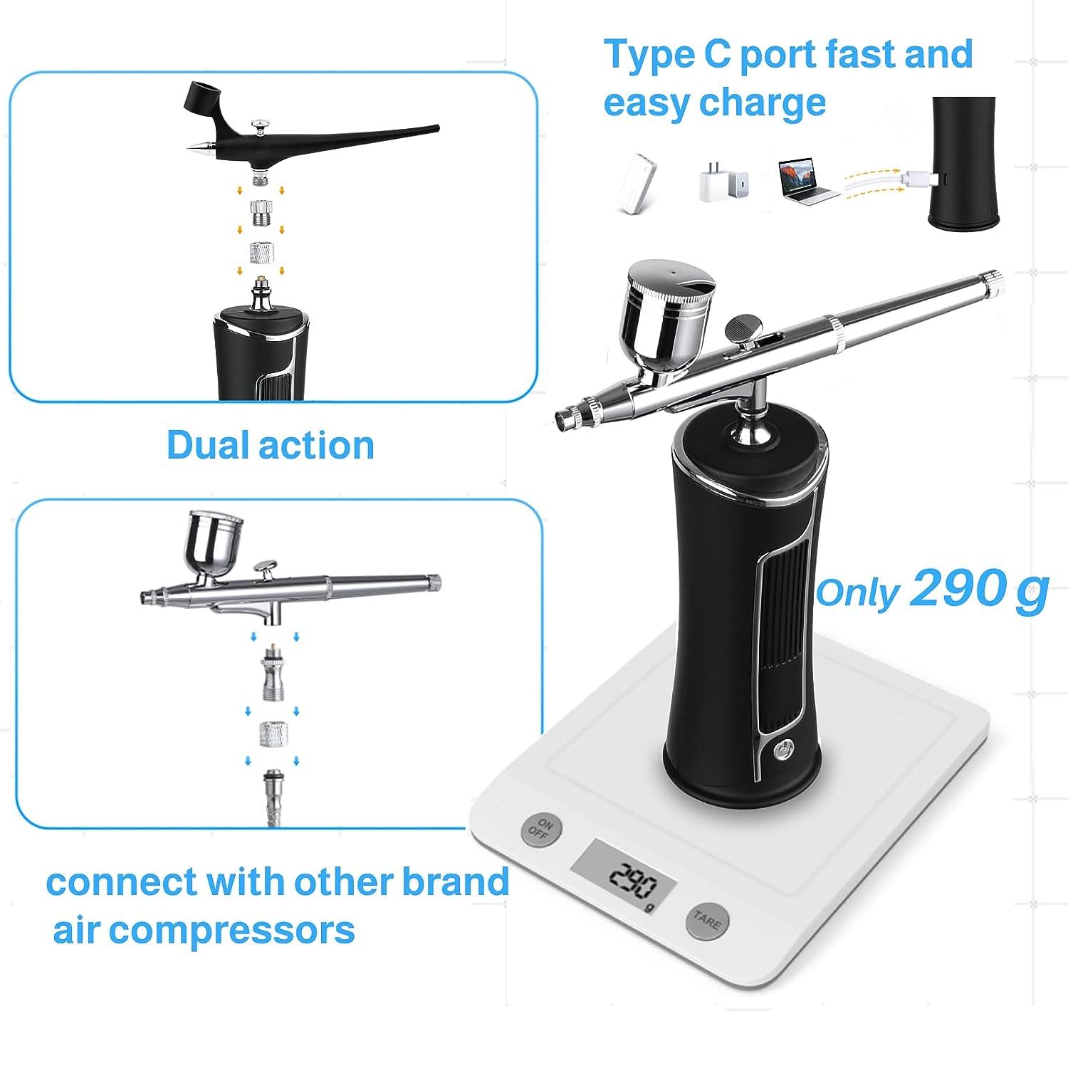 Fascinated Cordless Airbrush kit with Compressor Display Portable Handheld  Rechargeable Airbrush Gun Set for Makeup Painting Cake Decor Nail Art  Barbers Model Coloring