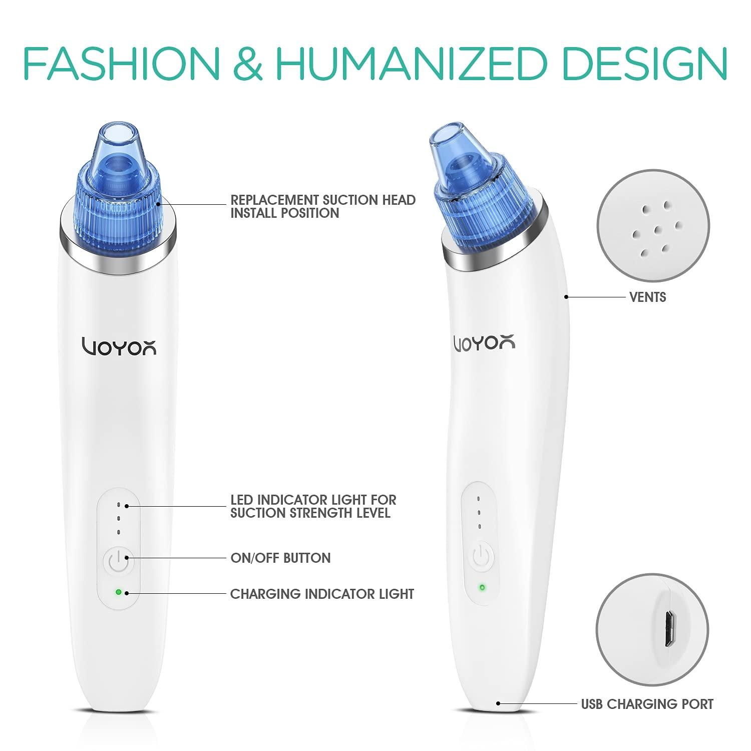 VOYOR Blackhead Remover Pore Vacuum Electric Face Vacuum Pore Cleaner Acne White Heads Removal