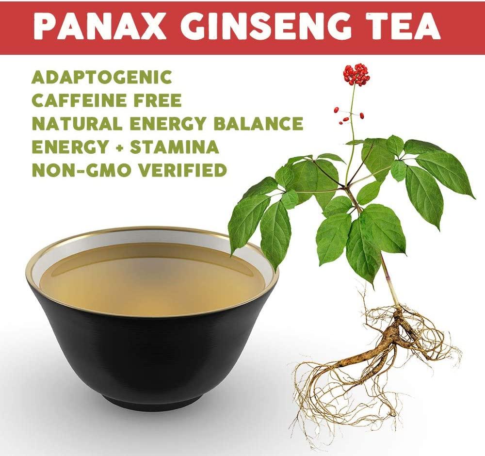 Bravo Teas & Herbs Panax Ginseng Tea, Caffeine Free, 20 Count