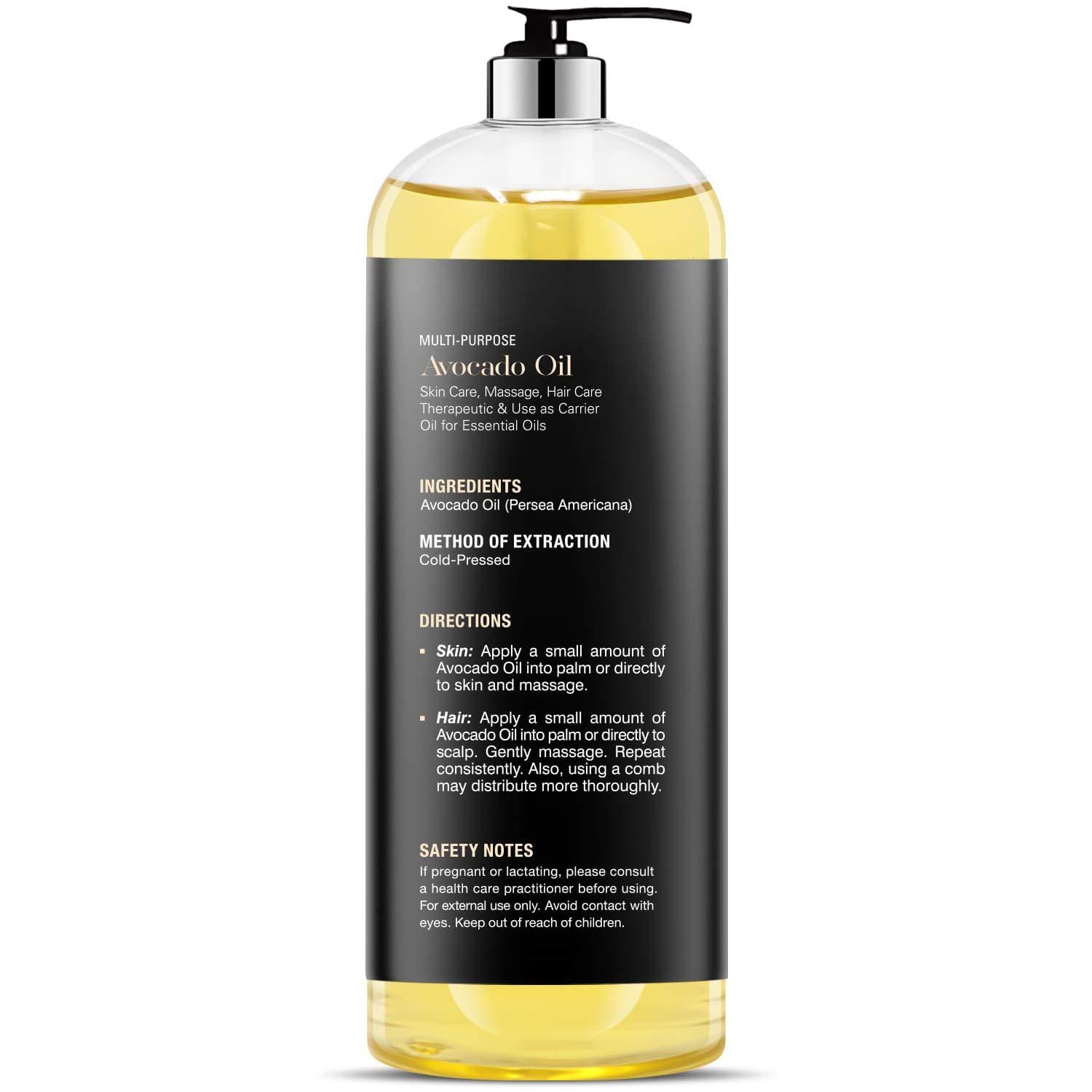 Majestic Pure Avocado Oil - 100% Pure Cold-Pressed Oil for Hair, Skin,  Massage - 16 fl oz | Buy Now with Express International Delivery |  GoSupps.com
