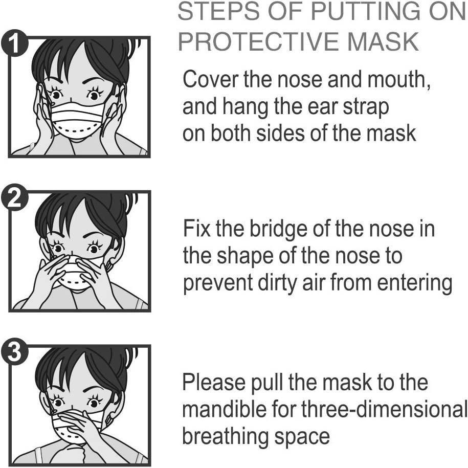 Disposable Face Masks, 100 Packs Face Masks Disposable MasksBlack 100pcs