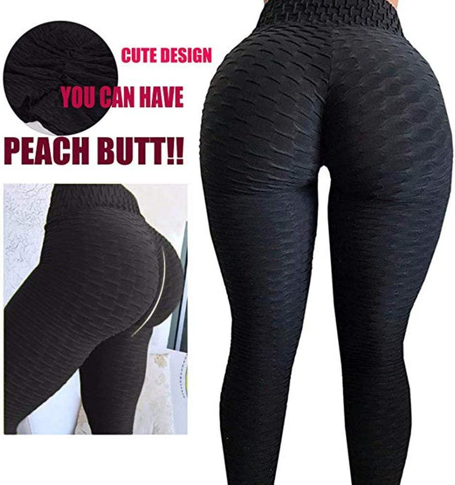 A AGROSTE Women's High Waist Yoga Pants Tummy Control Workout Ruched Butt  Lifting Stretchy Leggings Textured Booty Tights Pants 3X-Large A-black