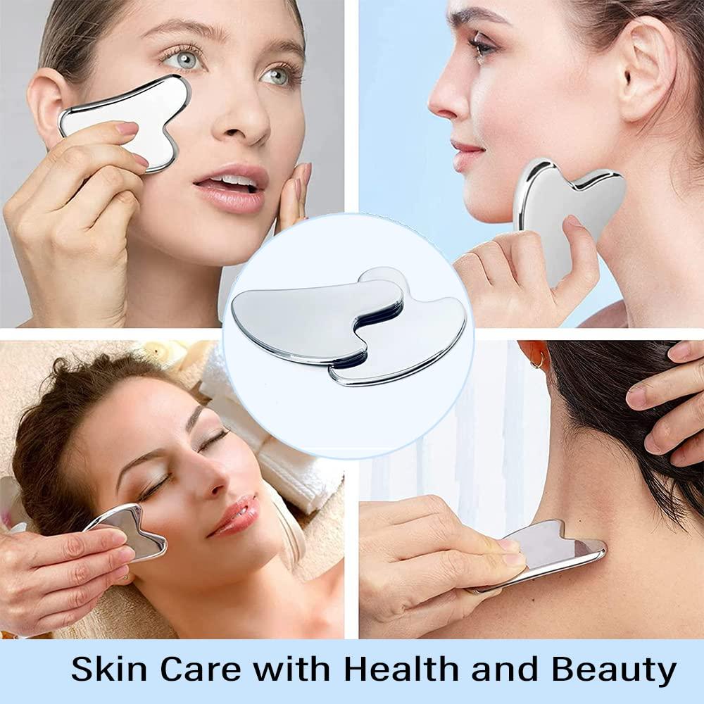 GetUSCart Nuanchu Stainless Steel Gua Sha Facial Tools Guasha Tool for Face Metal Gua Sha